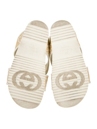 Gucci GG Logo Raffia Slides