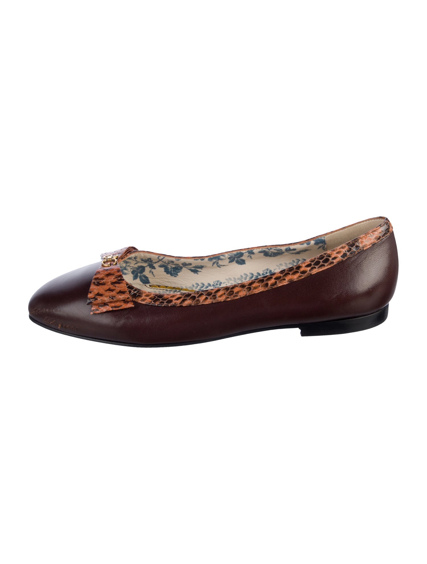 Gucci Horsebit Accent Leather Ballet Flats