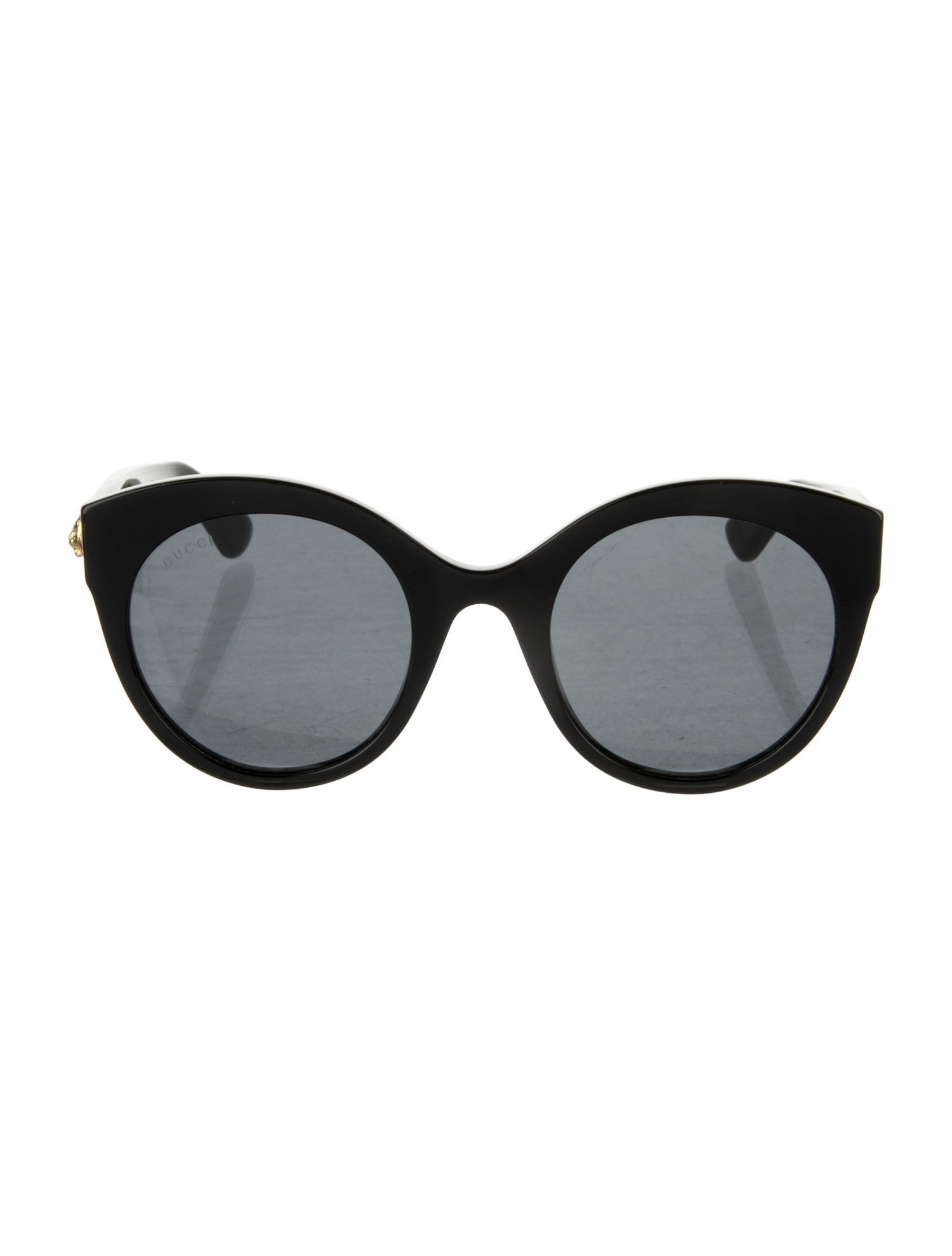 Gucci Feline Head Accent Round Sunglasses
