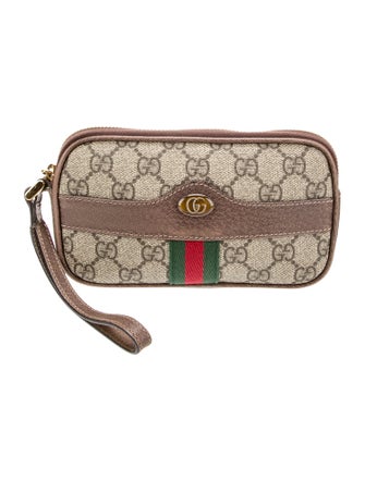 Gucci GG Supreme Monogram Ophidia Phone Case Wristlet