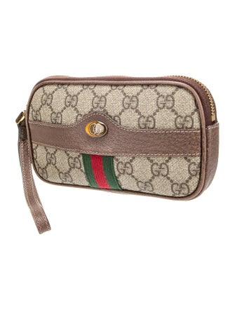 Gucci GG Supreme Monogram Ophidia Phone Case Wristlet