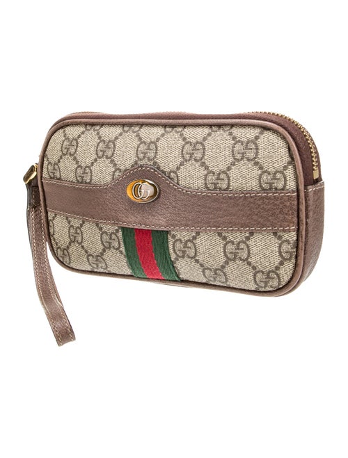 Gucci GG Supreme Monogram Ophidia Phone Case Wristlet