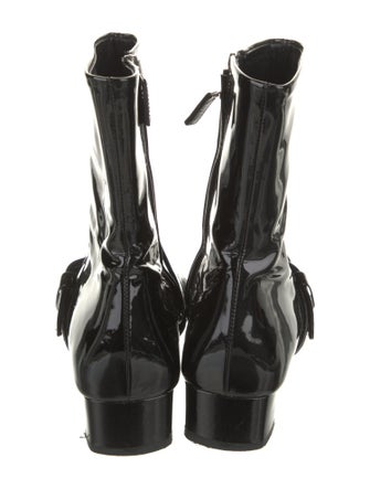 Gucci Horsebit Accent Patent Leather Combat Boots