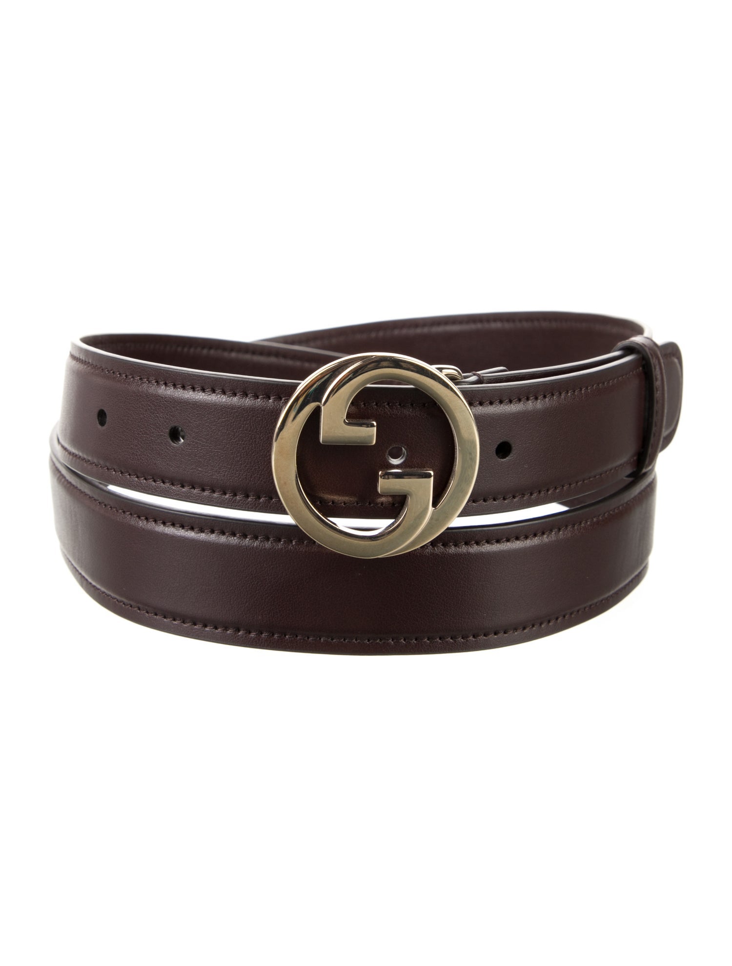 Gucci Double G Logo Leather Belt