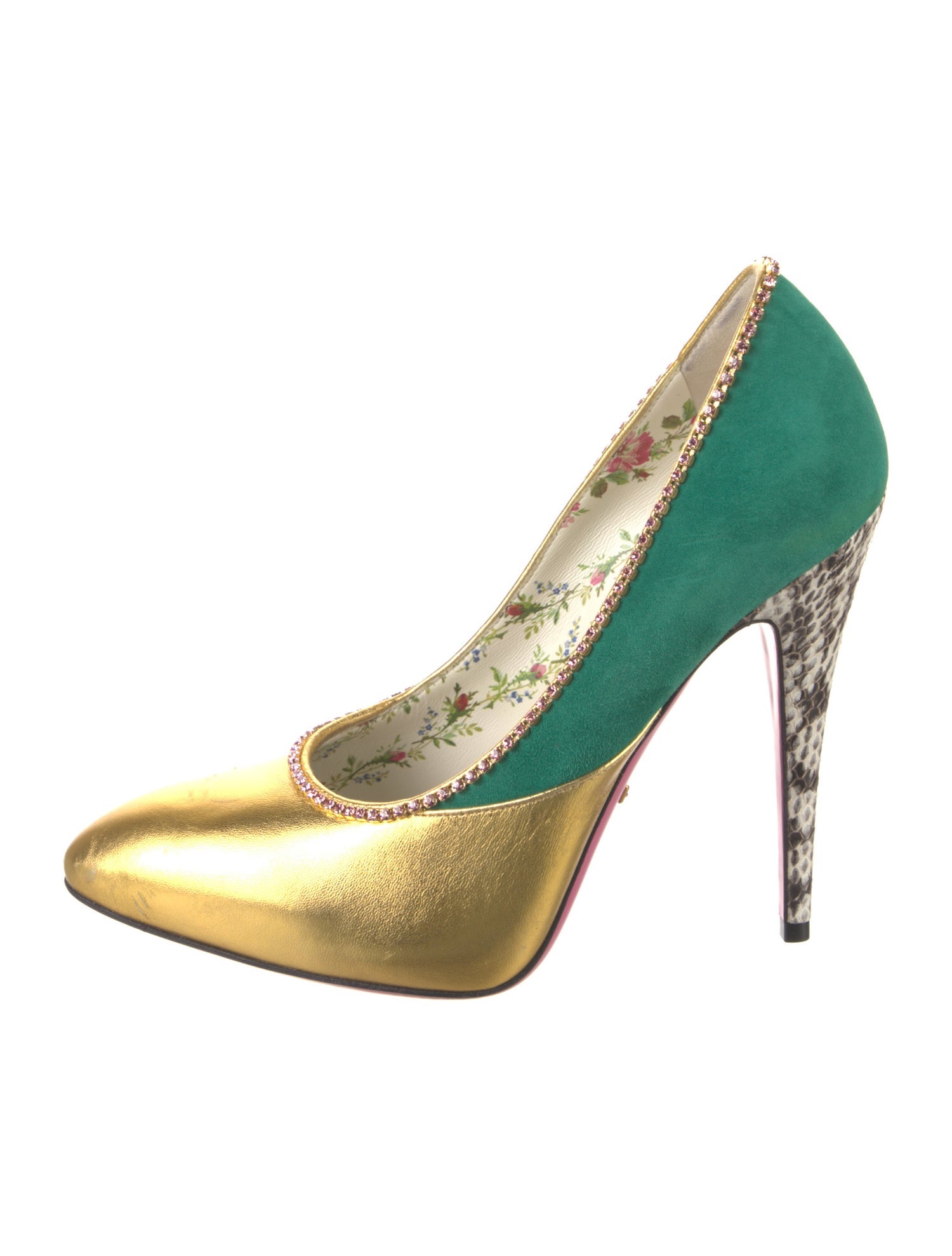 Gucci Leather Animal Print Pumps