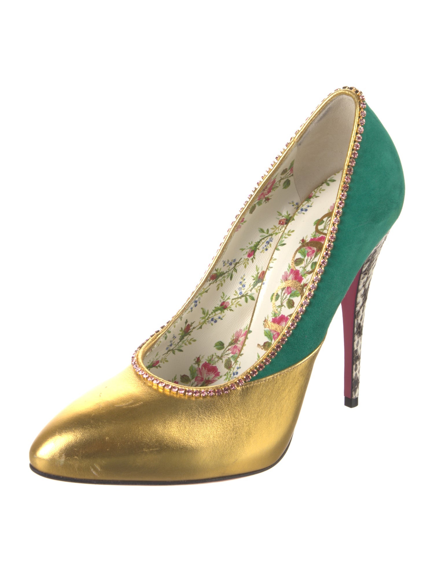 Gucci Leather Animal Print Pumps