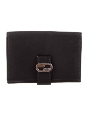 Gucci Wallets Interlocking G Logo Leather Card Holder