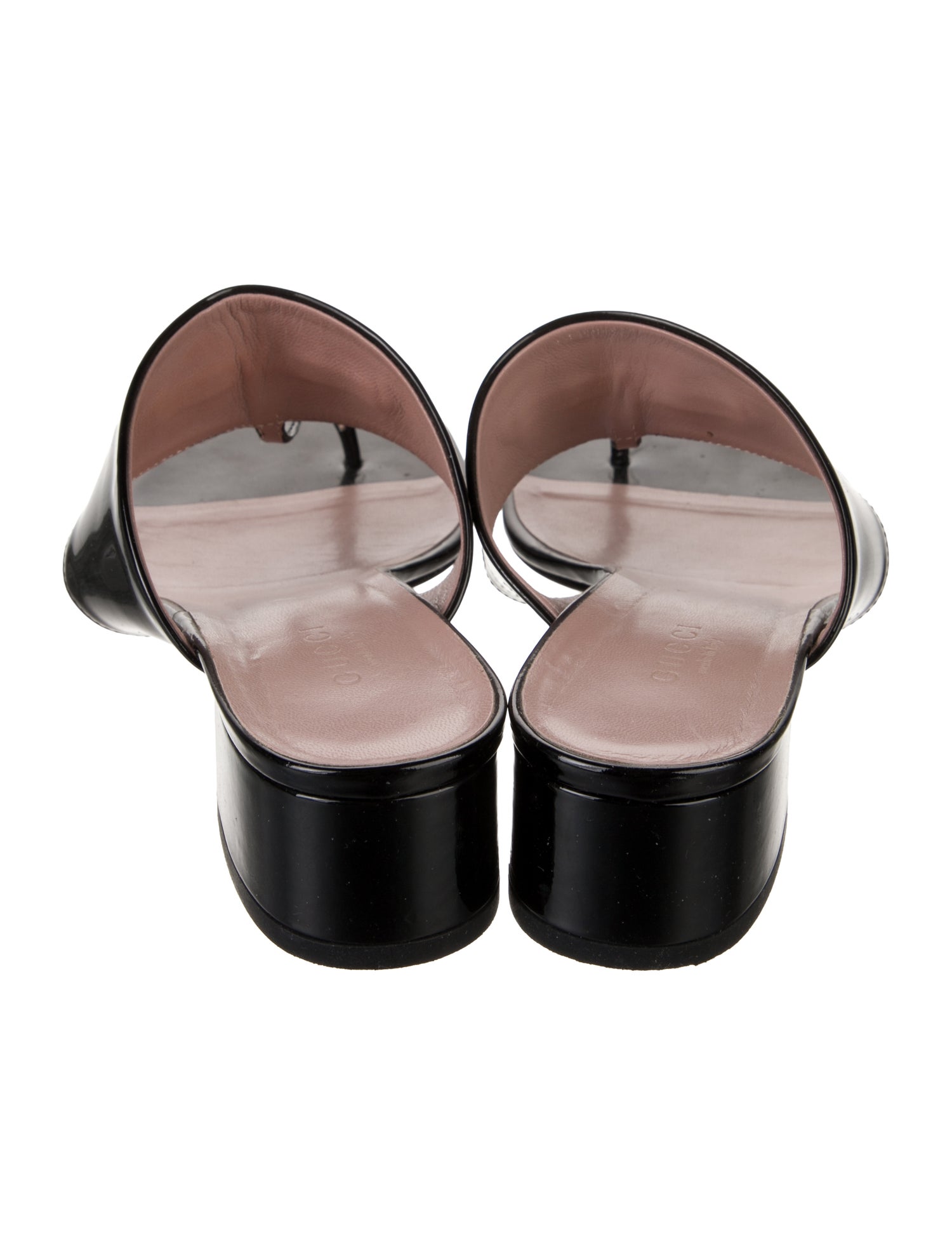 Gucci Horsebit Accent Patent Leather T-Strap Sandals