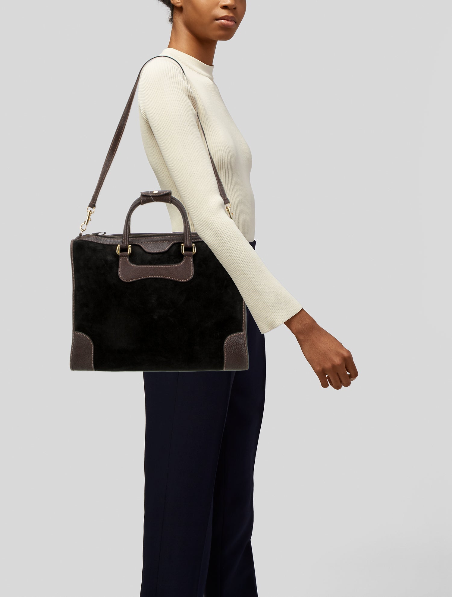 Gucci Suede Crossbody Bag Vintage