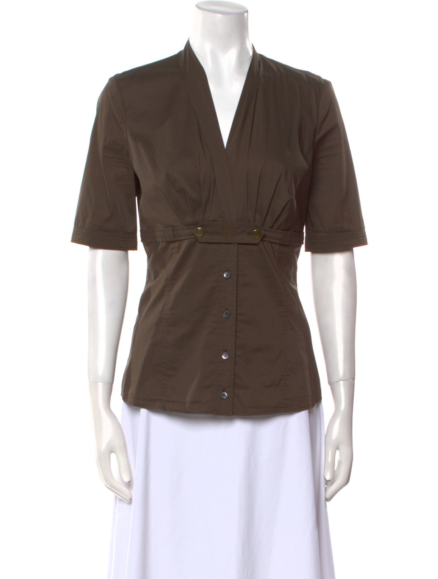 Gucci 2008 V-Neck Button-Up Top