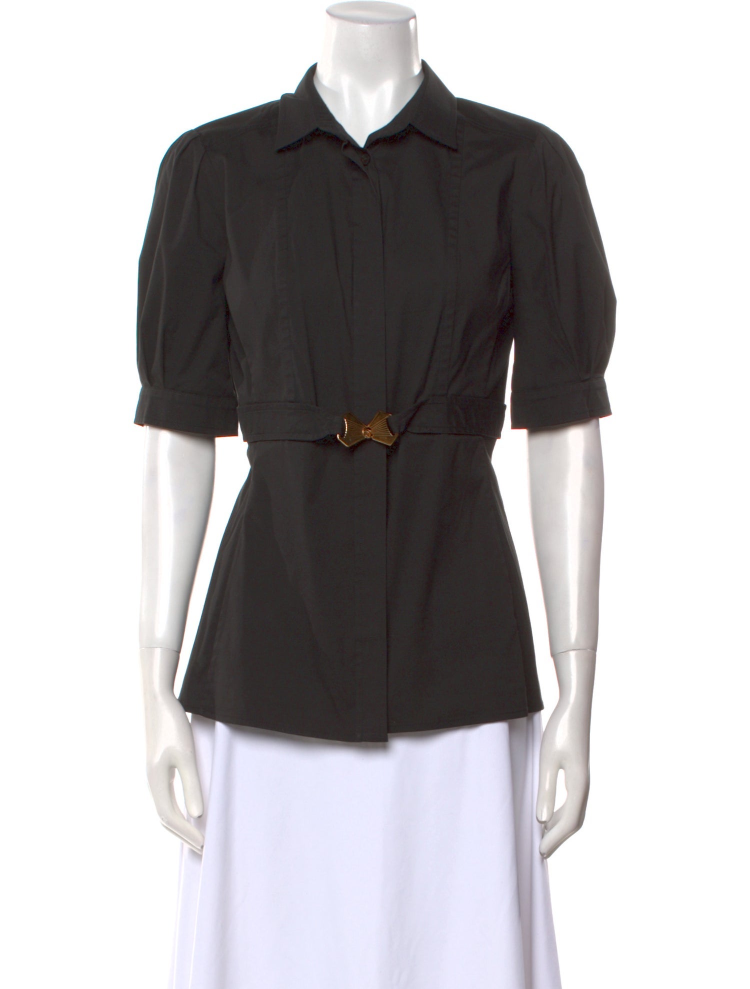 Gucci 2007 Short Sleeve Button-Up Top