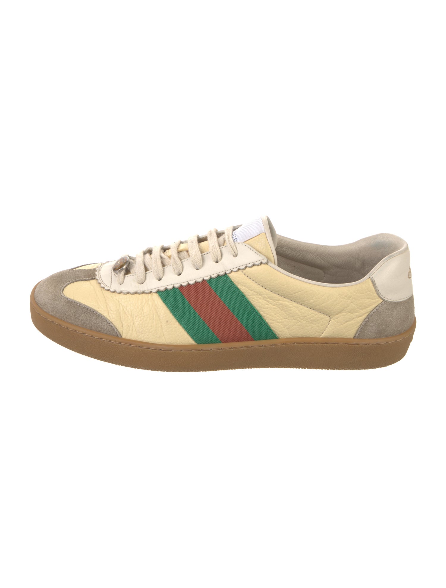 Gucci Web Accent Leather Sneakers