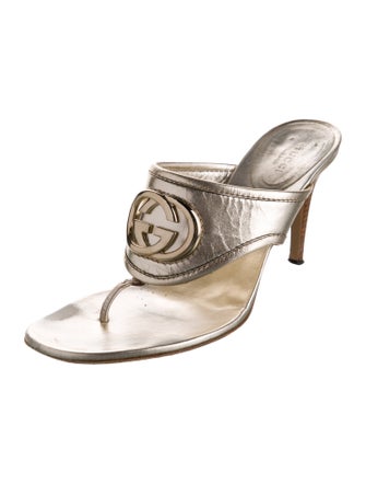 Gucci Interlocking G Logo Leather Slides