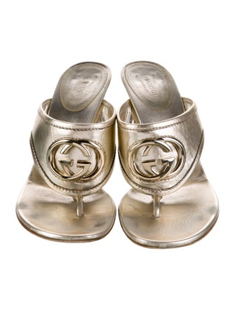 Gucci Interlocking G Logo Leather Slides