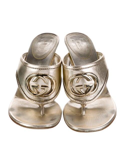 Gucci Interlocking G Logo Leather Slides