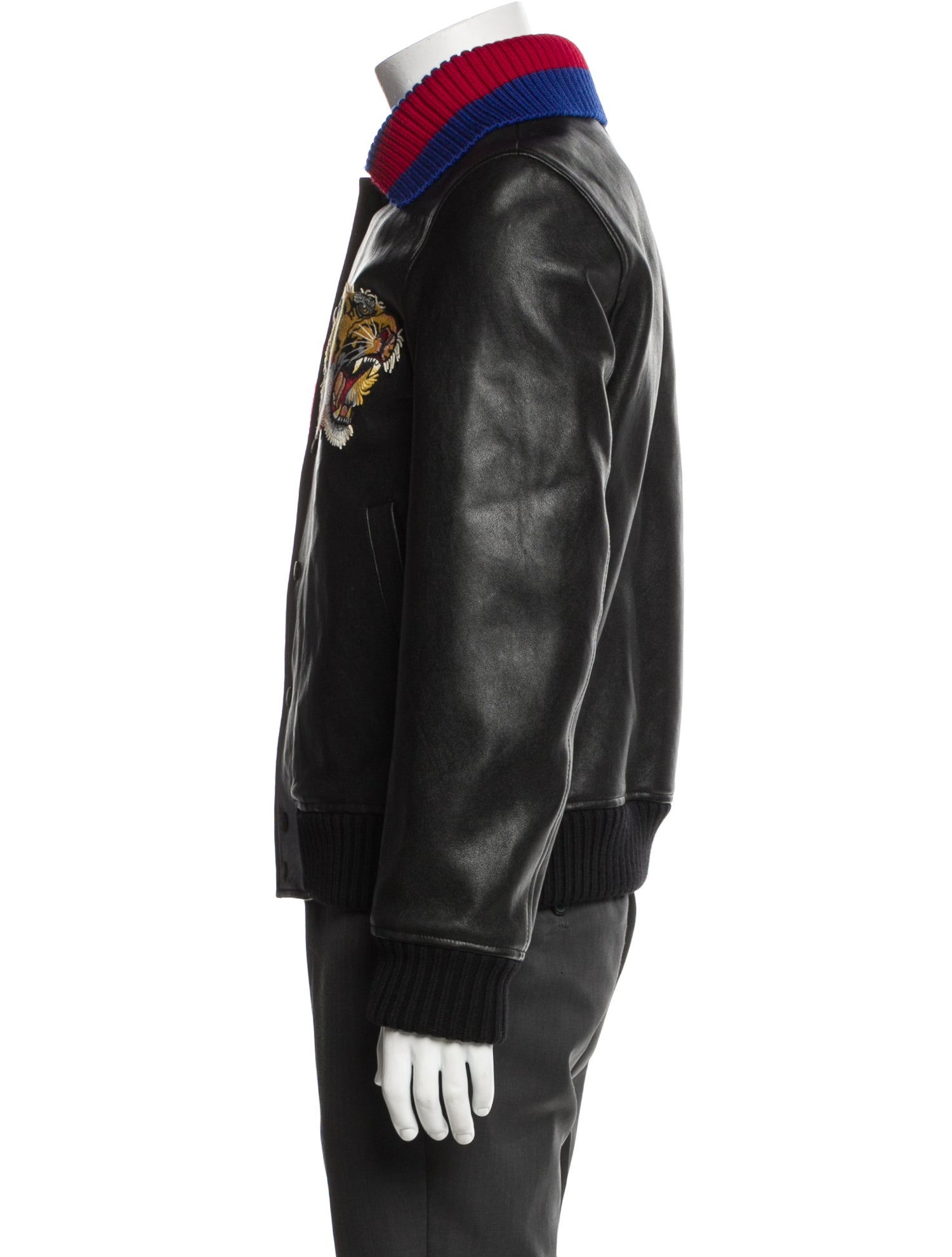 Gucci Sylvie Web Accent Lamb Leather Moto Jacket w/ Tags