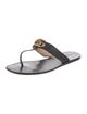 Gucci Double G Logo Leather Slides