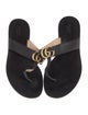 Gucci Double G Logo Leather Slides