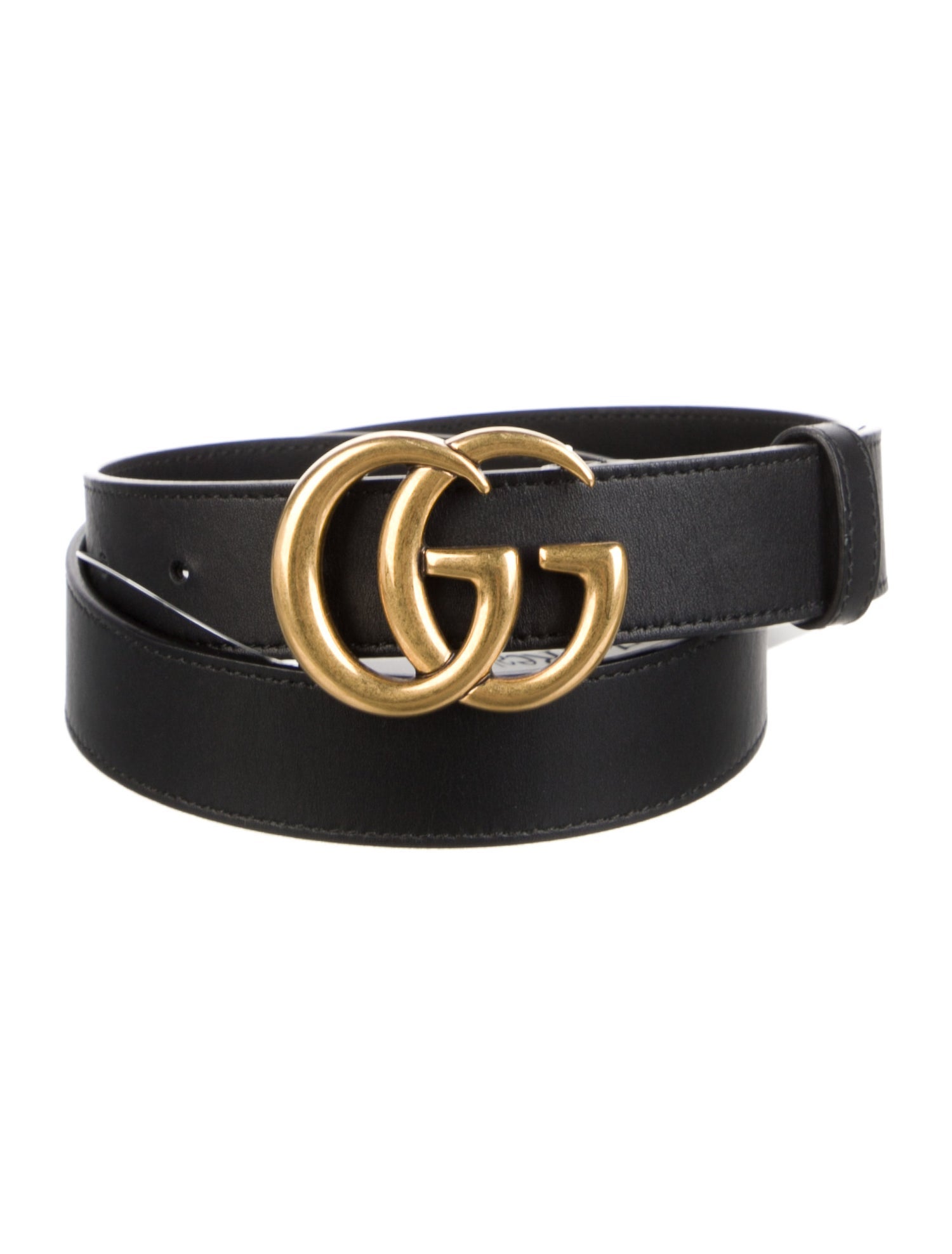 Gucci Double G Logo Leather Belt