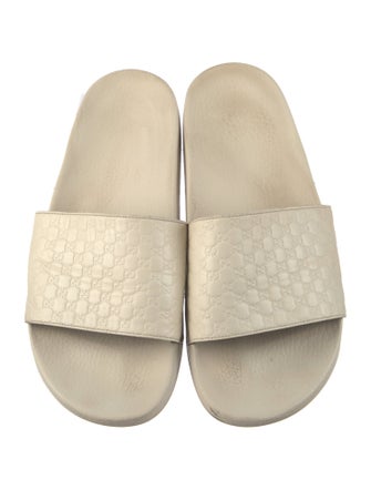Gucci Microguccissima Pattern Leather Slides