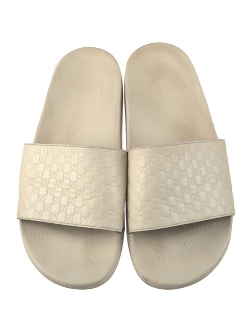 Gucci Microguccissima Pattern Leather Slides