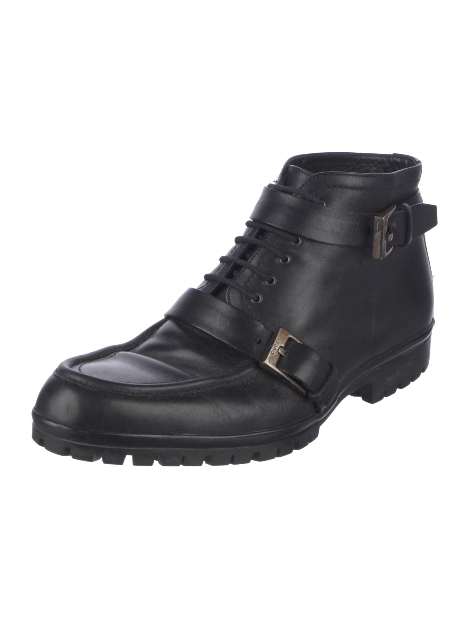 Gucci 1955 Horsebit Accent Leather Lace-Up Boots