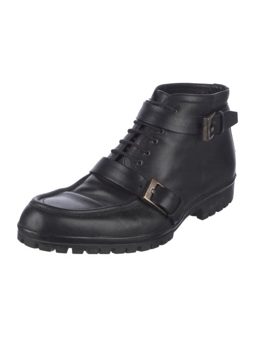 Gucci 1955 Horsebit Accent Leather Lace-Up Boots