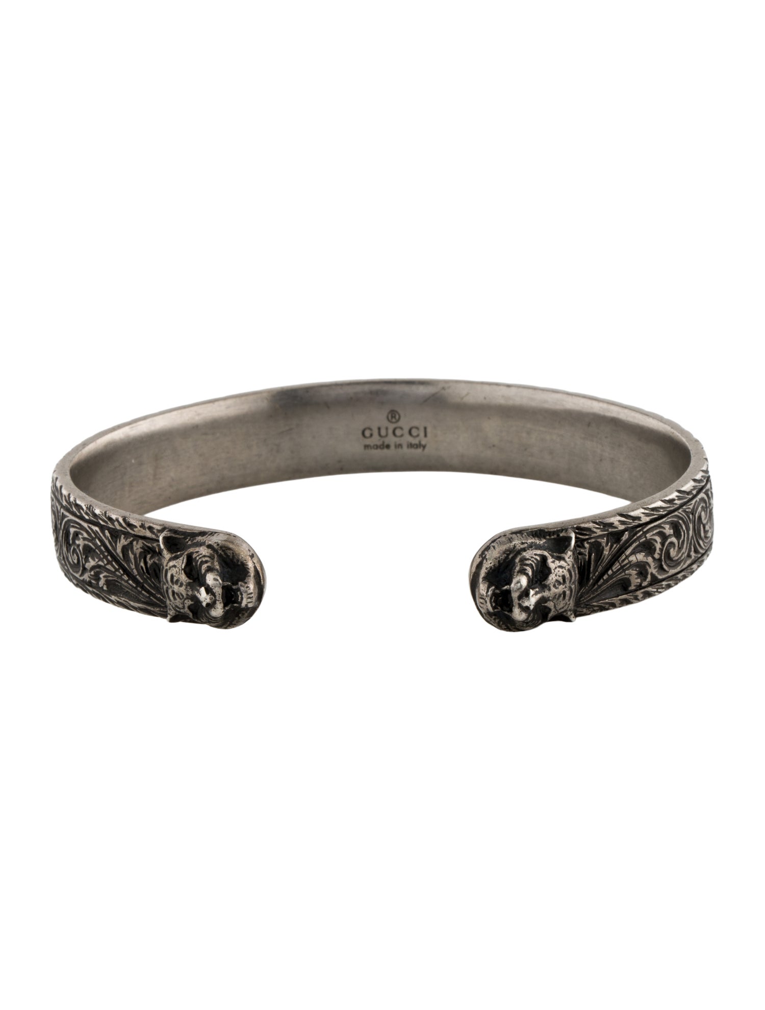 Gucci Feline Head Open Cuff Bracelet