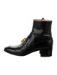 Gucci Leather Chain-Link Accents Boots