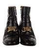 Gucci Leather Chain-Link Accents Boots