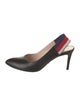 Gucci Sylvie Web Accent Leather Slingback Pumps