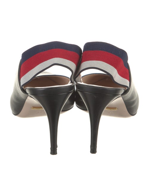 Gucci Sylvie Web Accent Leather Slingback Pumps