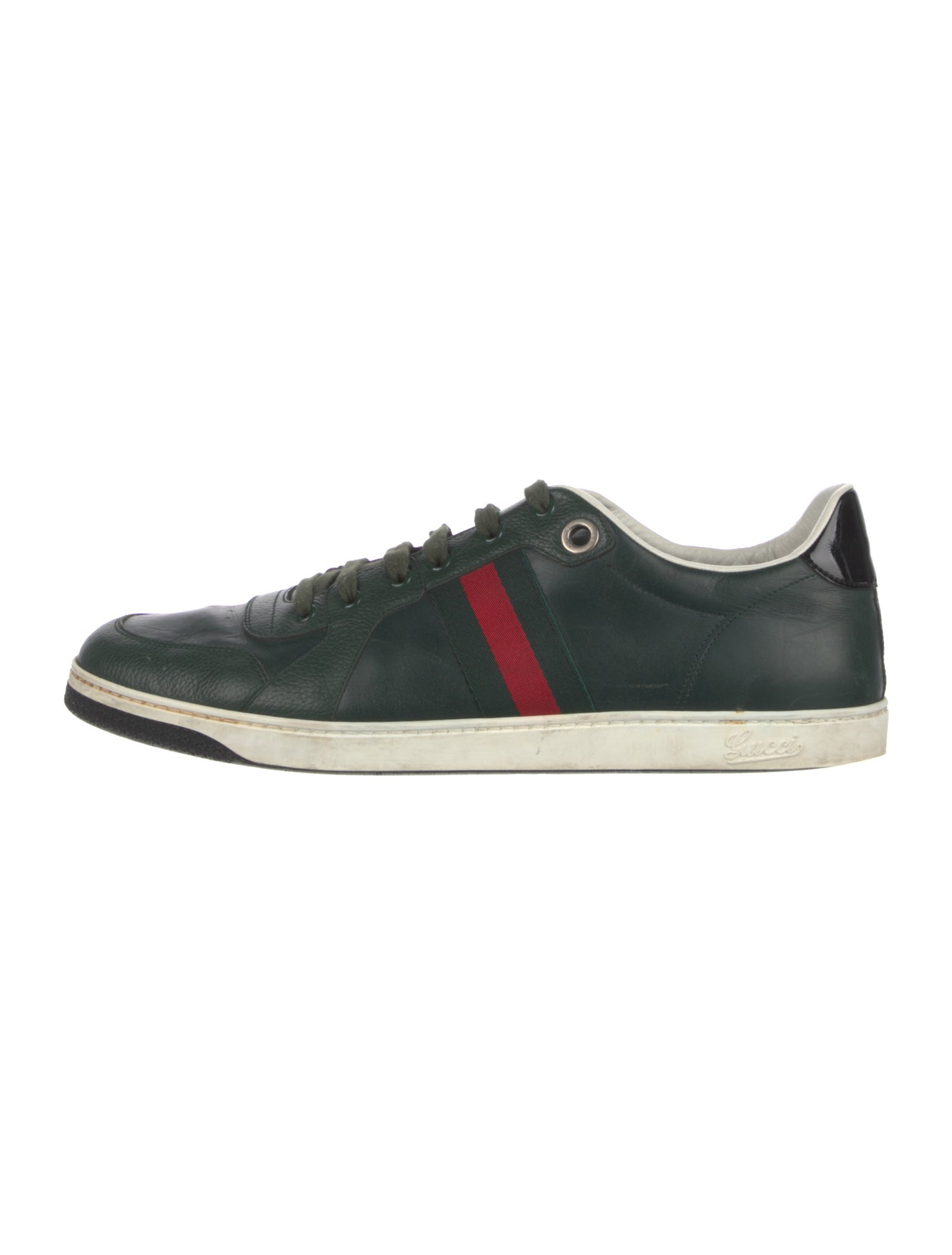 Gucci Web Accent Leather Sneakers