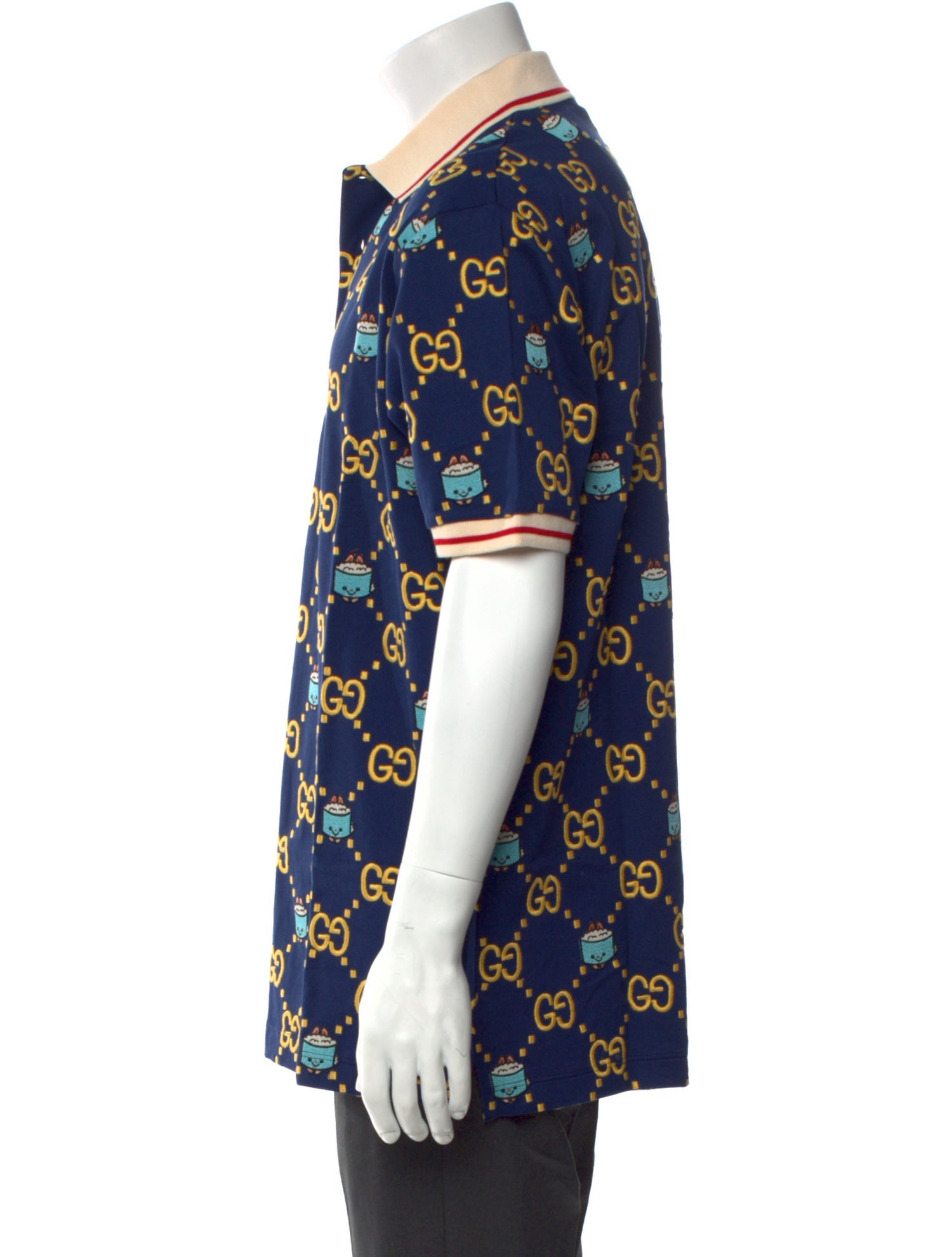 Gucci Monogram Giant Pattern Printed Polo Shirt w/ Tags