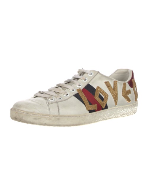 Gucci Leather Graphic Print Sneakers