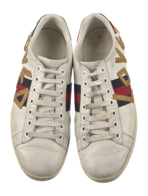 Gucci Leather Graphic Print Sneakers