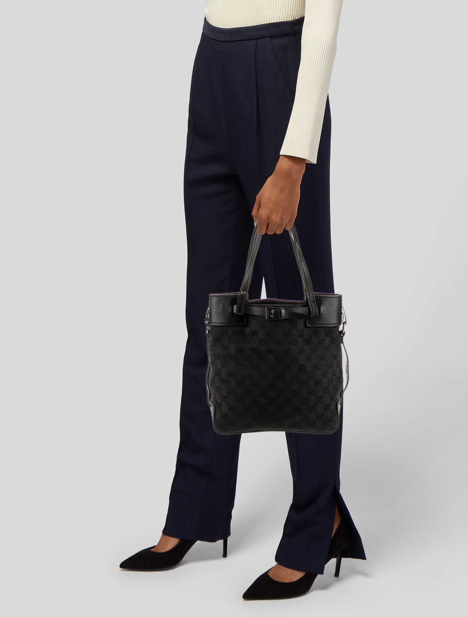 Gucci Canvas Tall Belt Tote