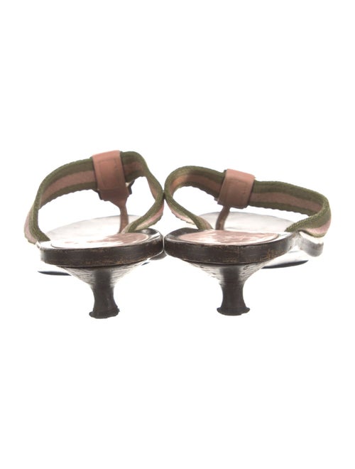 Gucci Web Accent Leather Flip Flops