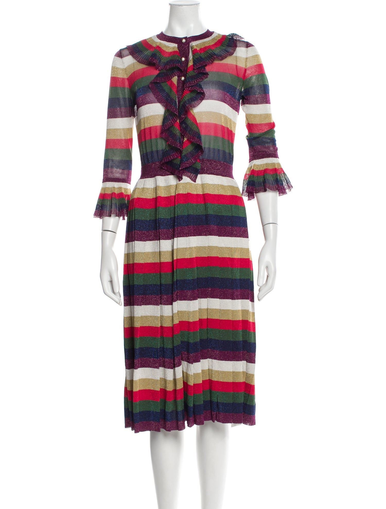 Gucci Striped Midi Length Dress