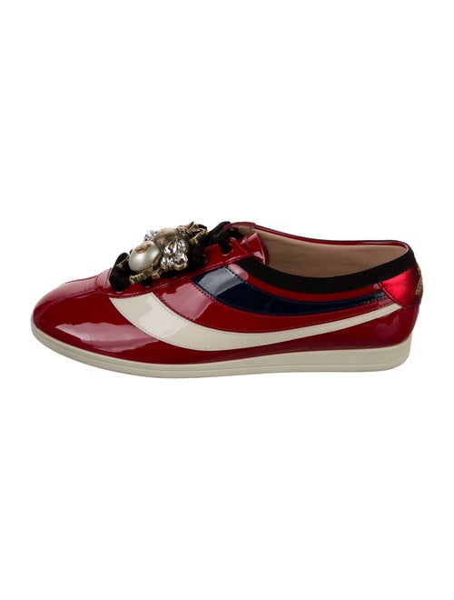 Gucci Patent Leather Colorblock Pattern Sneakers