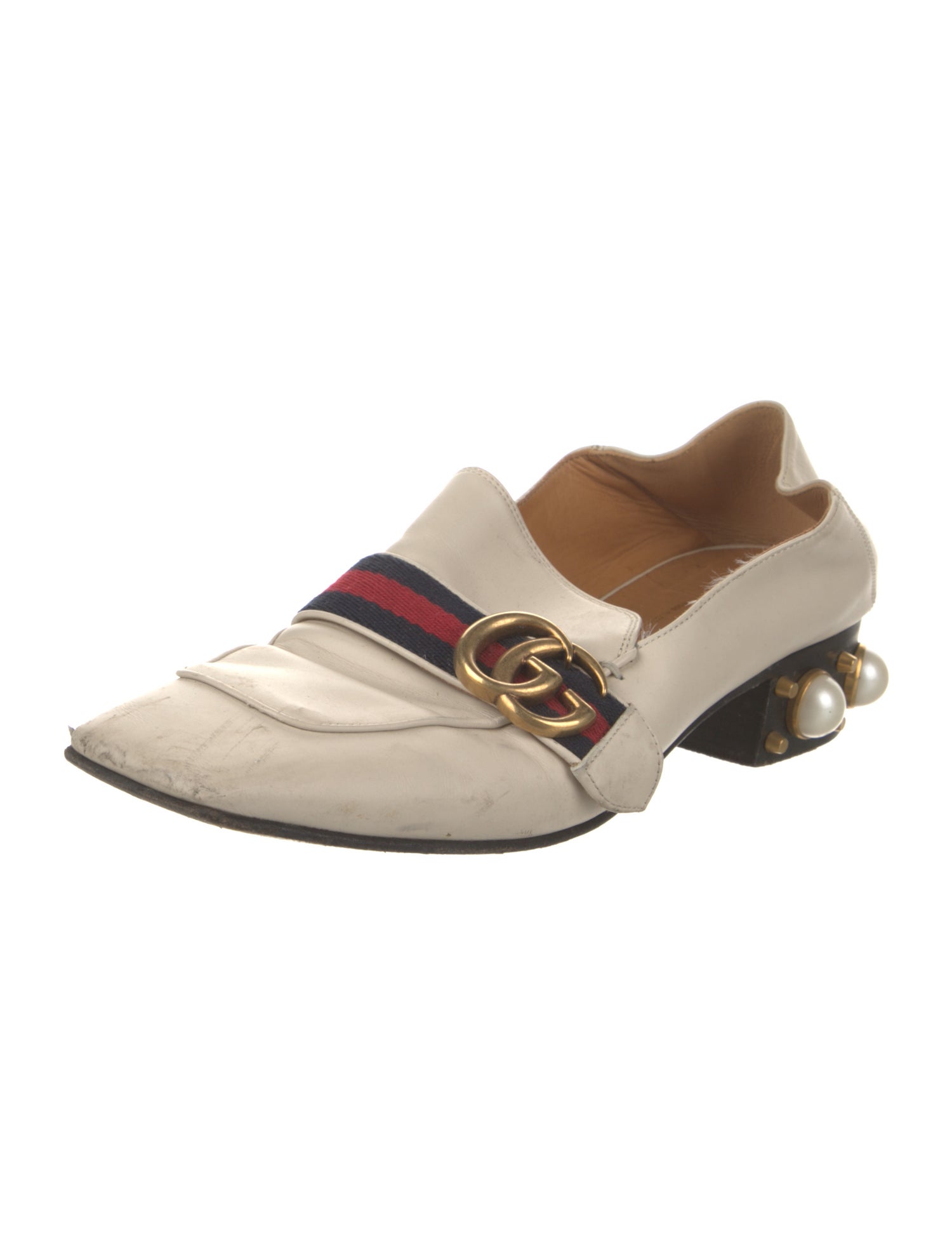 Gucci Double G Logo Leather Mules