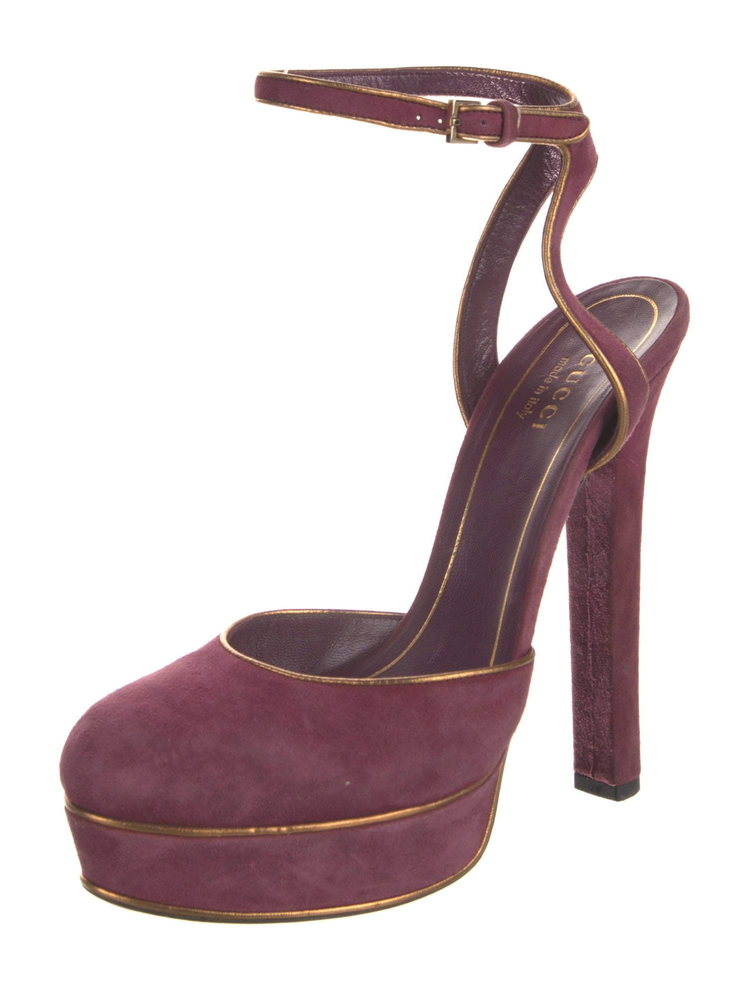 Gucci Huston Suede Slingback Pumps