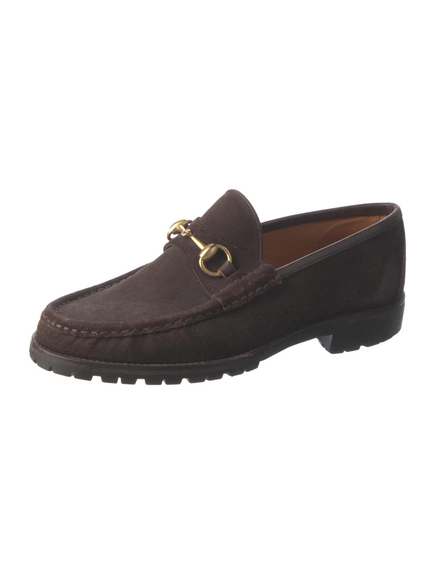 Gucci Horsebit Accent Suede Dress Loafers