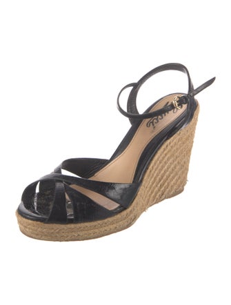 Gucci Microguccissima Pattern Patent Leather Espadrilles