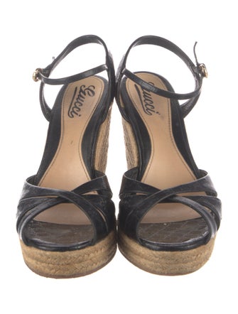 Gucci Microguccissima Pattern Patent Leather Espadrilles