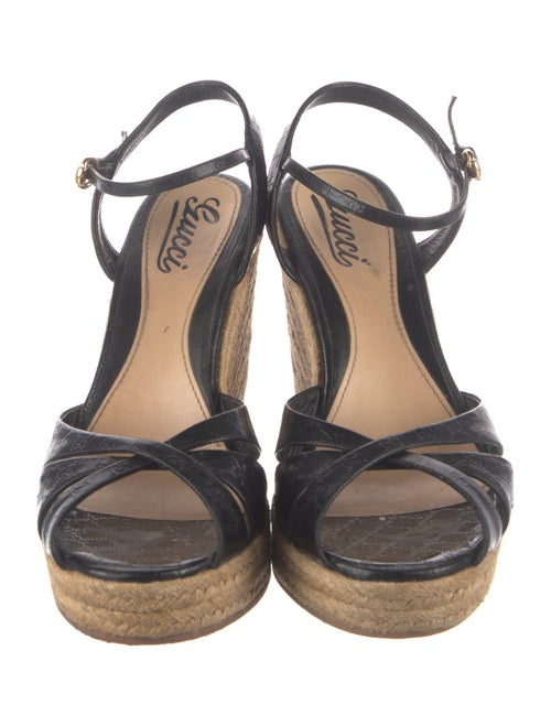 Gucci Microguccissima Pattern Patent Leather Espadrilles