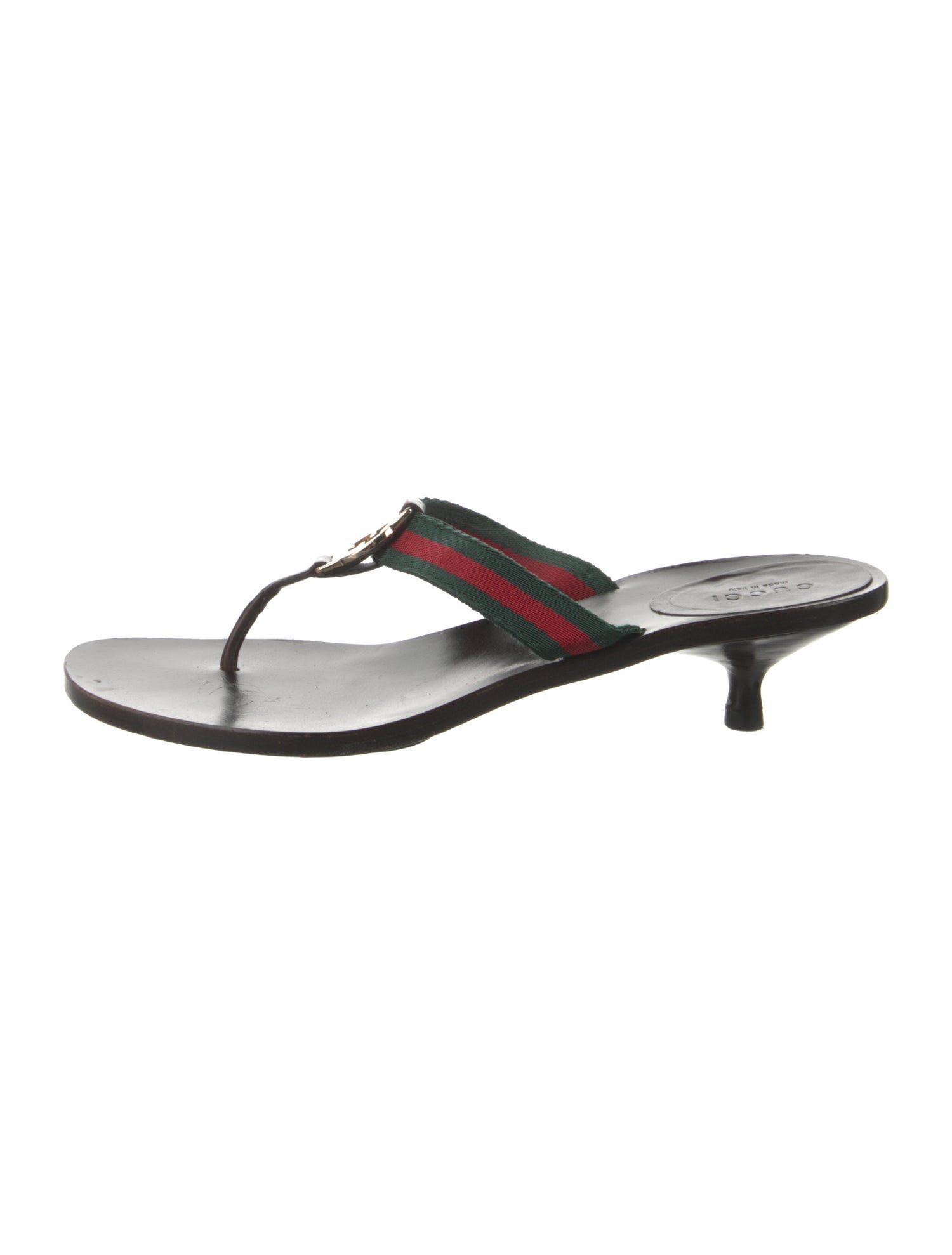 Gucci Web Accent Leather Slides