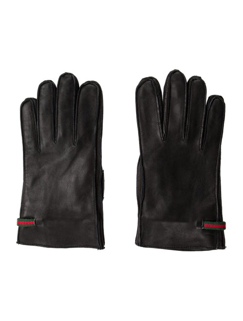Gucci Web Leather Gloves