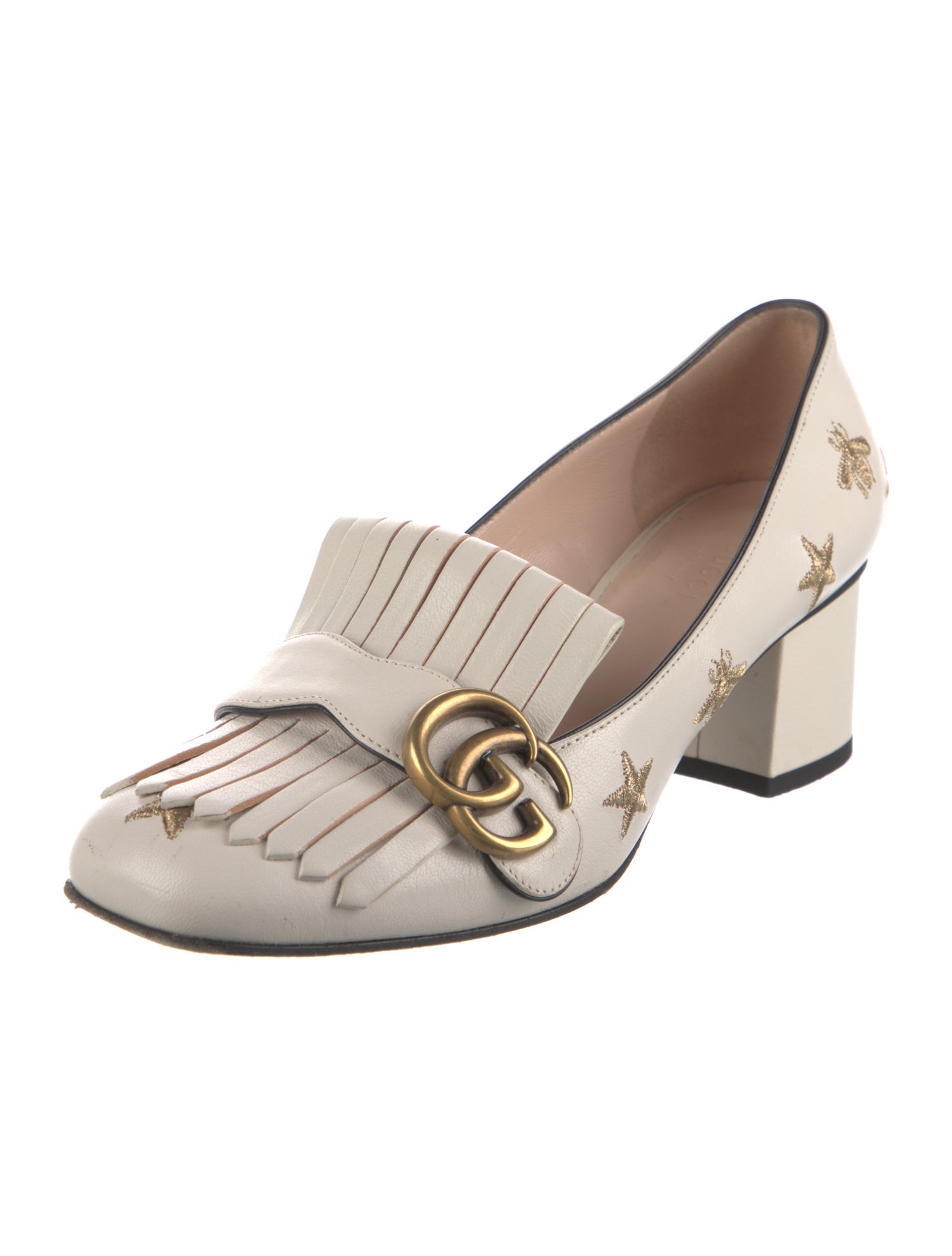 Gucci Double G Logo Leather Pumps