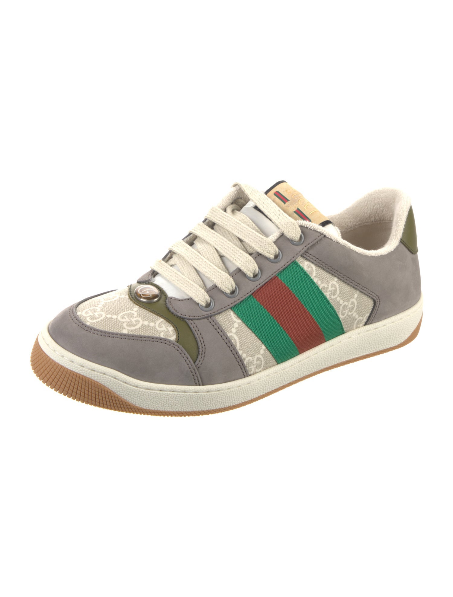 Gucci GG Canvas Leather Sneakers w/ Tags